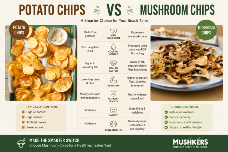 mushroom chips vs potato chips